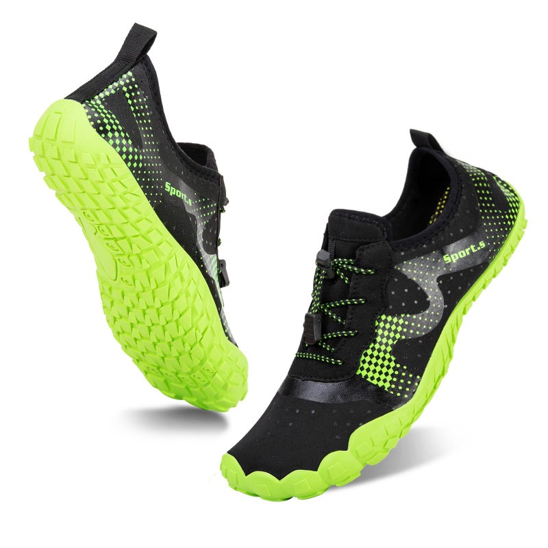 WateLves Water Shoes for Men Women Barefoot Quick-Dry Aqua Sock Outdoor Athletic Sport Shoes Kayaking Boating Hiking Surfing Walking (A-Black/Green, 48) - Image 2